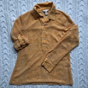 Banana Republic Yellow Pop Over Blouse